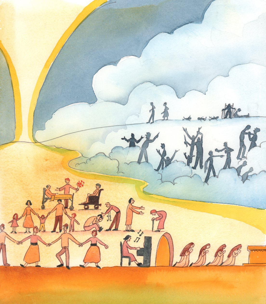 Onde a graça é aceita do céu, ela transborda na terra. Os cristãos devem mostrar, por sua caridade, como é o cristianismo., 2004 (w - c no papel) de Elizabeth Wang