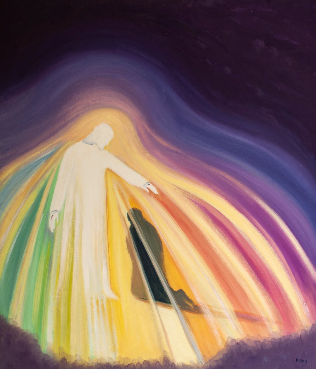 Onde quer que Cristo esteja, existem Suas virtudes, e Ele as derrama sobre nós, abundantemente, 2.000 (óleo a bordo) de Elizabeth Wang