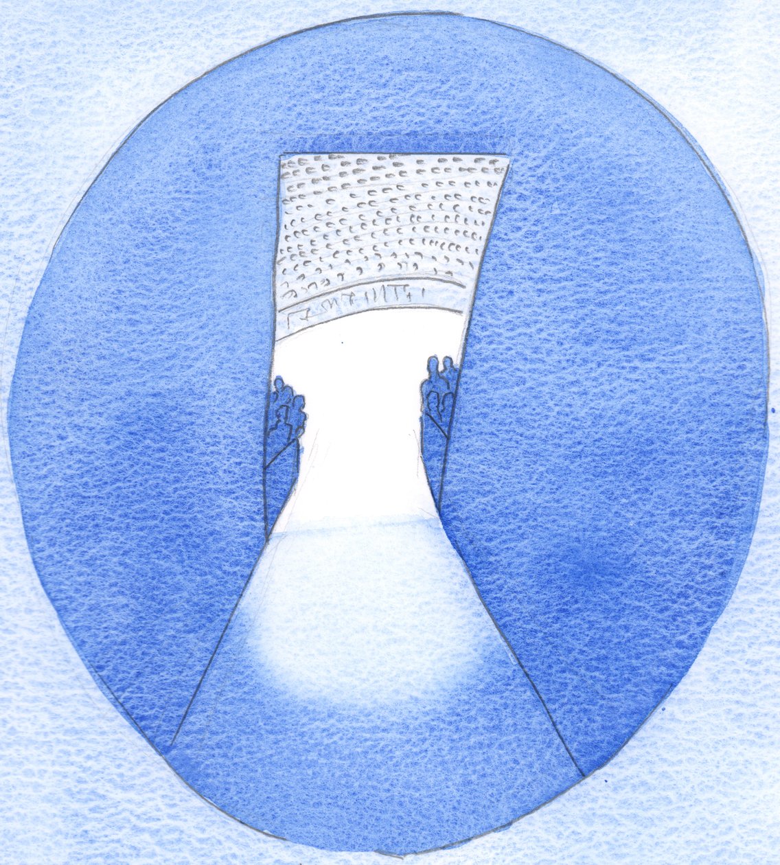 Quem quiser fazer a obra de Deus, desimpedido, pode imitar os desportistas que deixam de lado tudo o que é desnecessário ao se aproximarem da arena, 2002 (c - c no papel) de Elizabeth Wang