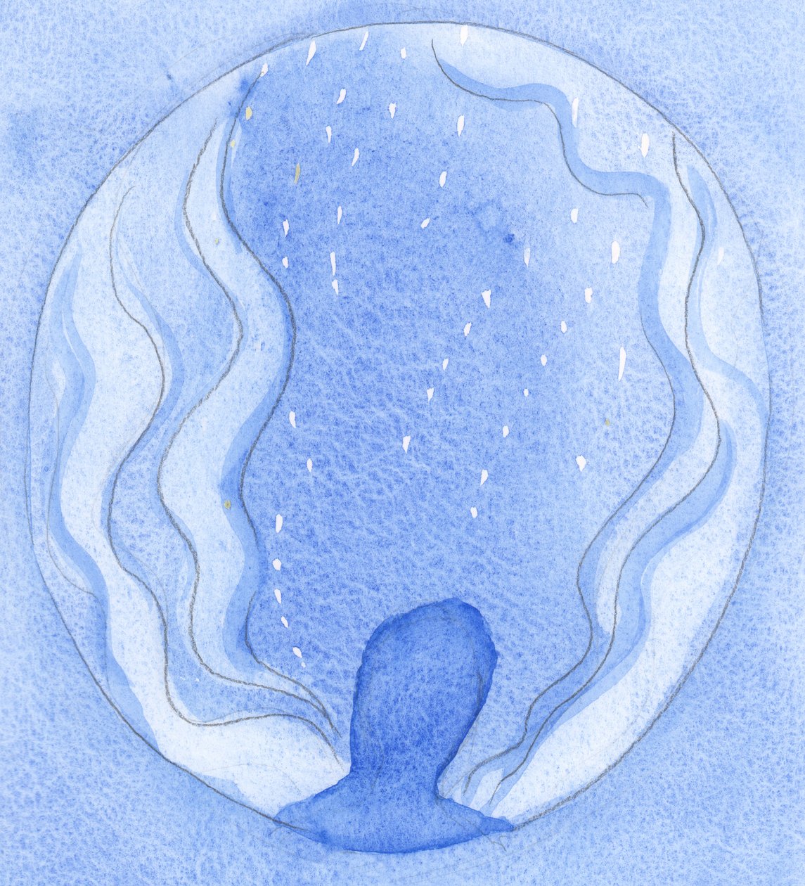 Dentro do meu coração, as pessoas &39;necessitadas&39; são como faíscas dentro de uma chama, apanhadas no fulgor da oração que ascende a Deus., 2001 (w - c no papel) de Elizabeth Wang
