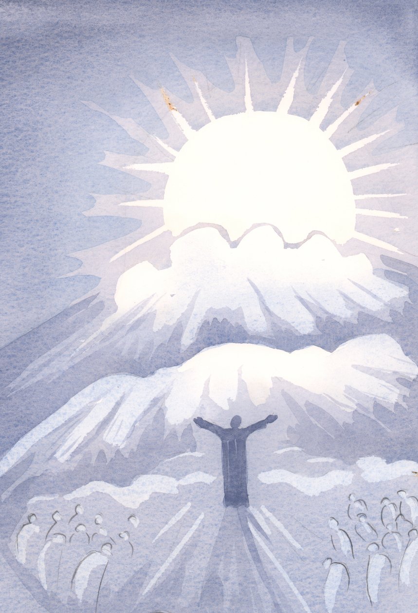 Palavras não podem descrever a maravilha do amor de Deus por nós, Seus filhos - irmãos e irmãs juntos antes Dele, 2000 (w - c no papel) de Elizabeth Wang