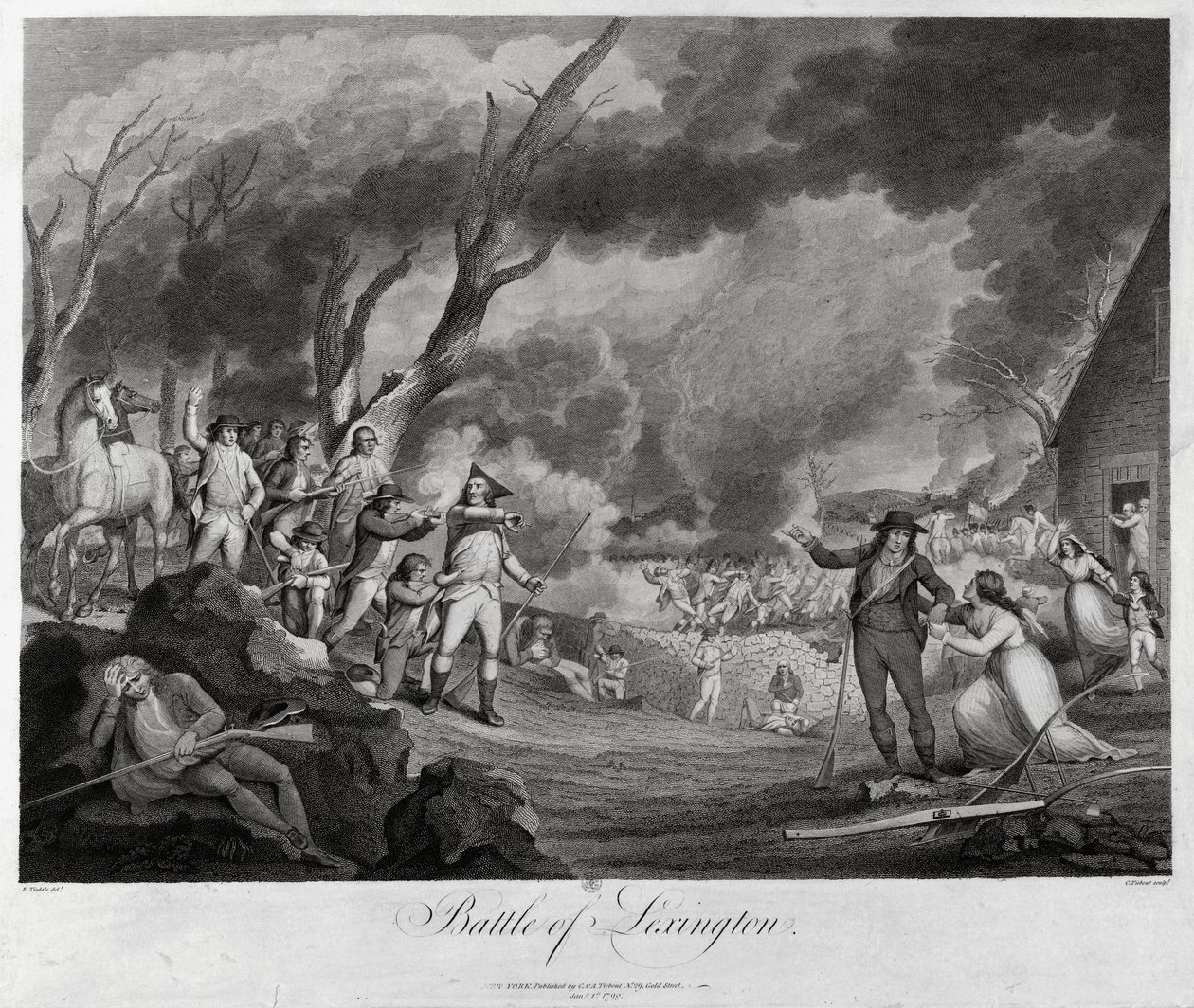 A Batalha de Lexington, 19 de abril de 1775 de Elkanah Tisdale