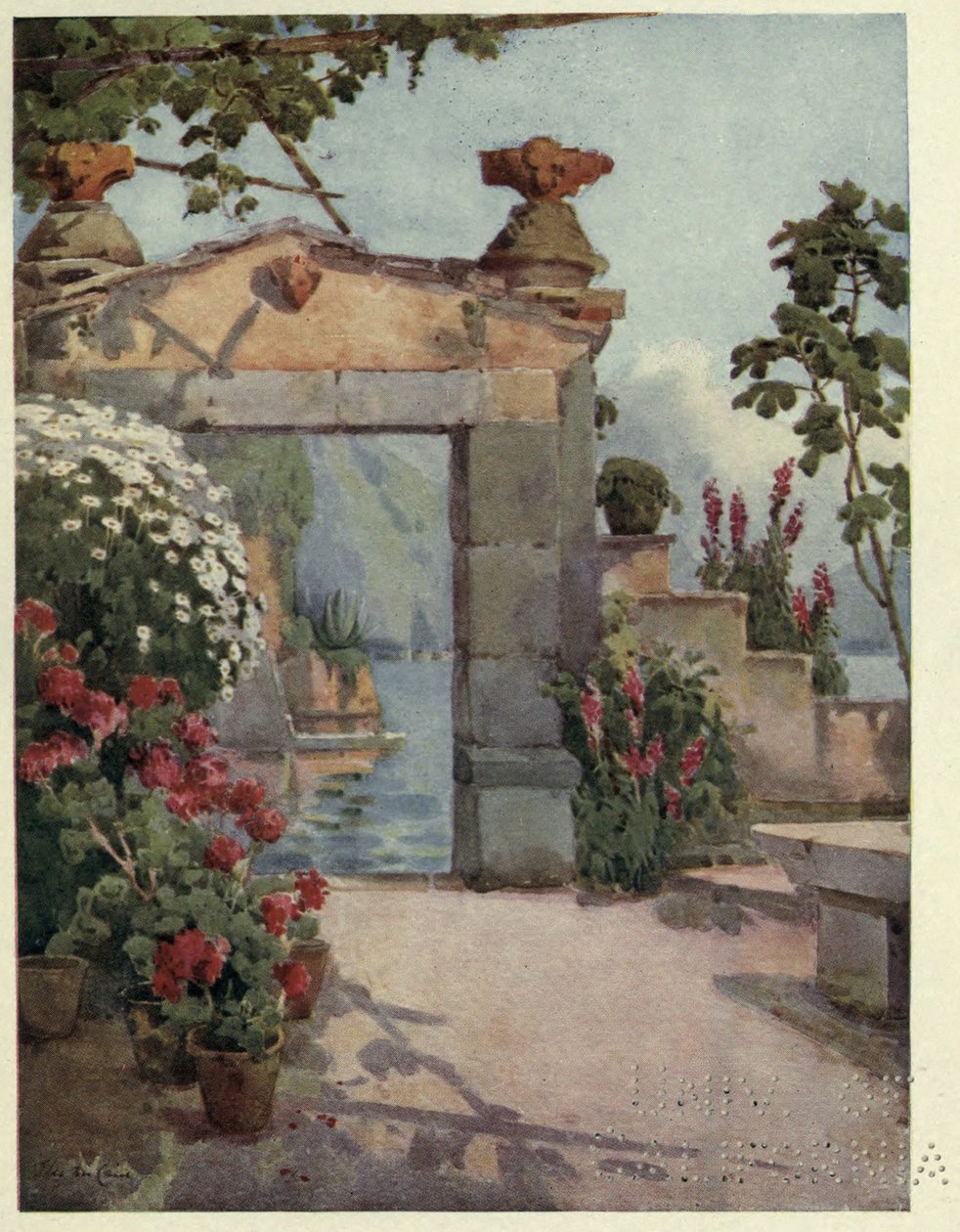 Uma entrada em Varenna, Lago di Como, ilustração de 