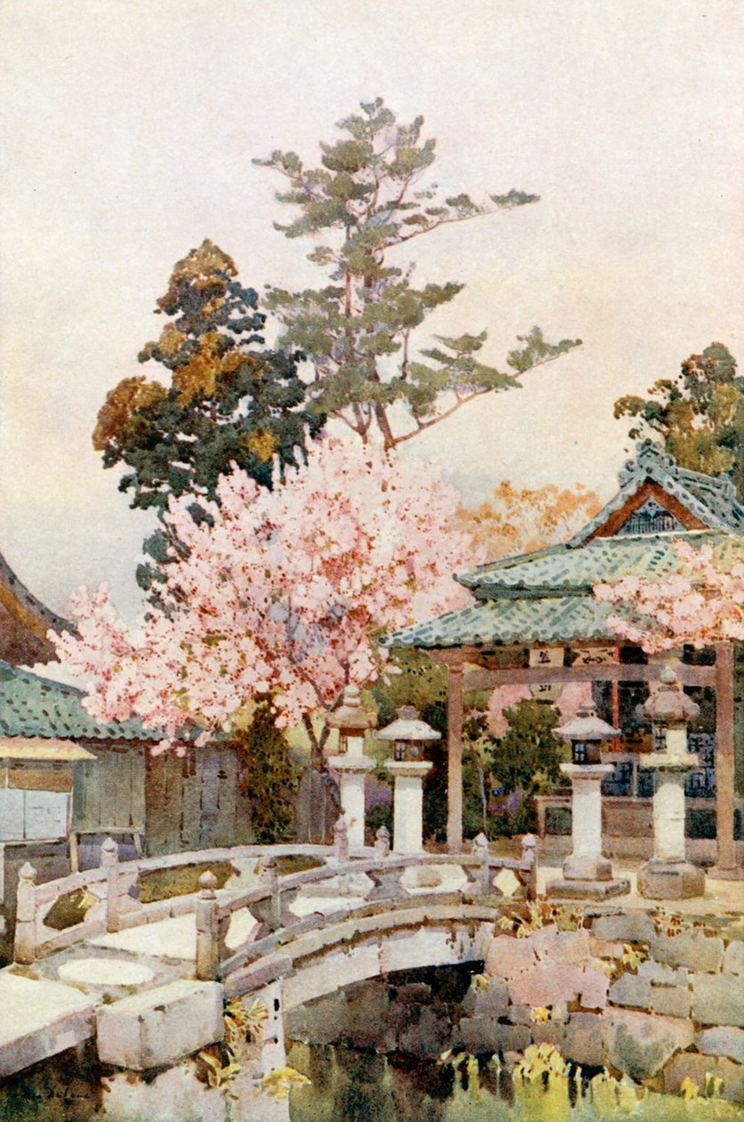 Um santuário em Kyomidzu (litografia a cores) de Ella Du Cane