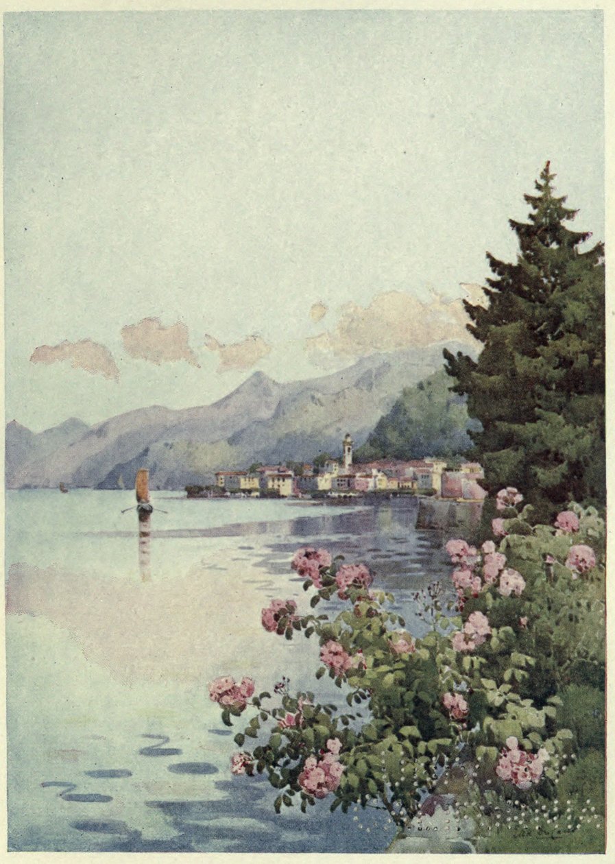 Bellagio da Villa Melzi, Lago di Como, Ilustração de 