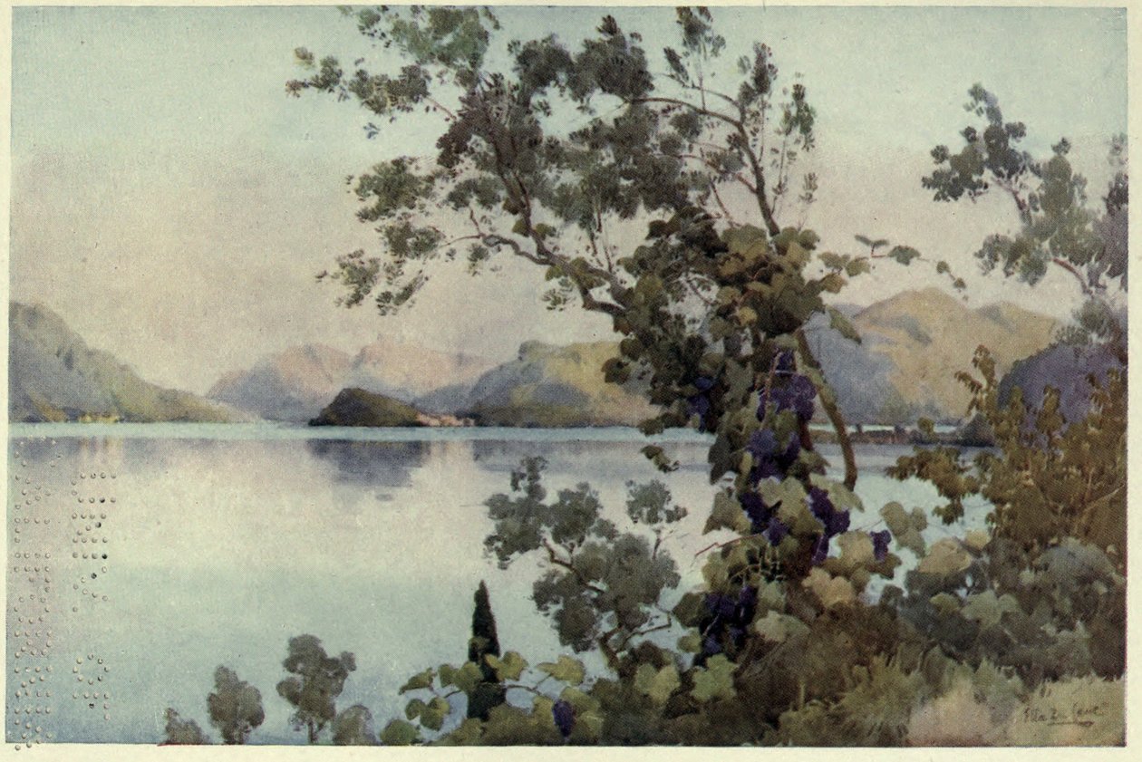 Noite, Lago di Como, ilustração de 