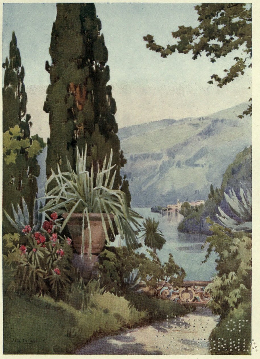 No jardim da Villa Arconati, Lago di Como, ilustração de 