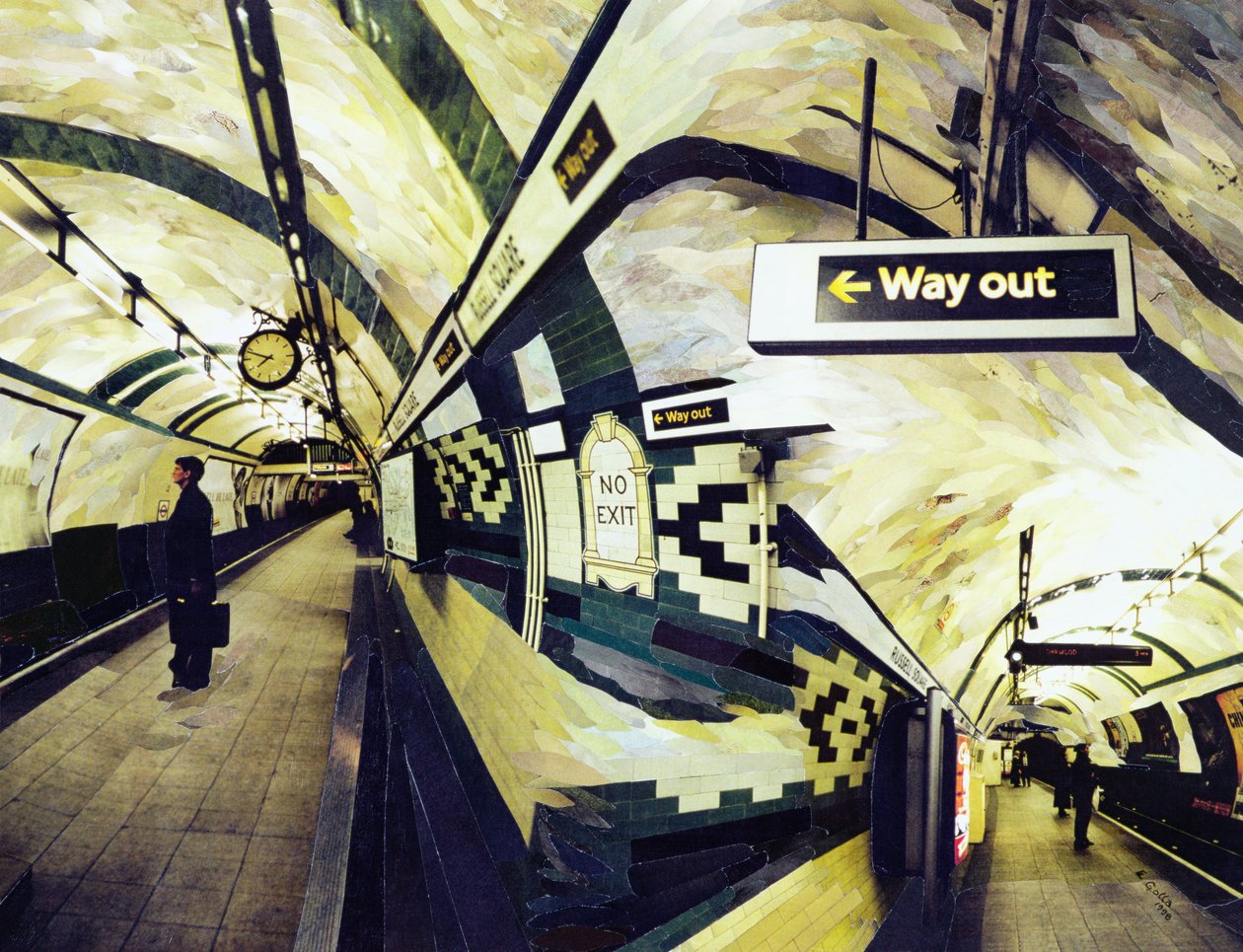 Way Out (Russell Square) 1998 (colagem de mosaico de papel) de Ellen Golla