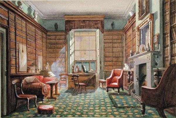 The Consulting Rooms of No.2 Rodney Street, Liverpool, c.1830 (aquarela sobre papel) de Ellen Bickerstaffe