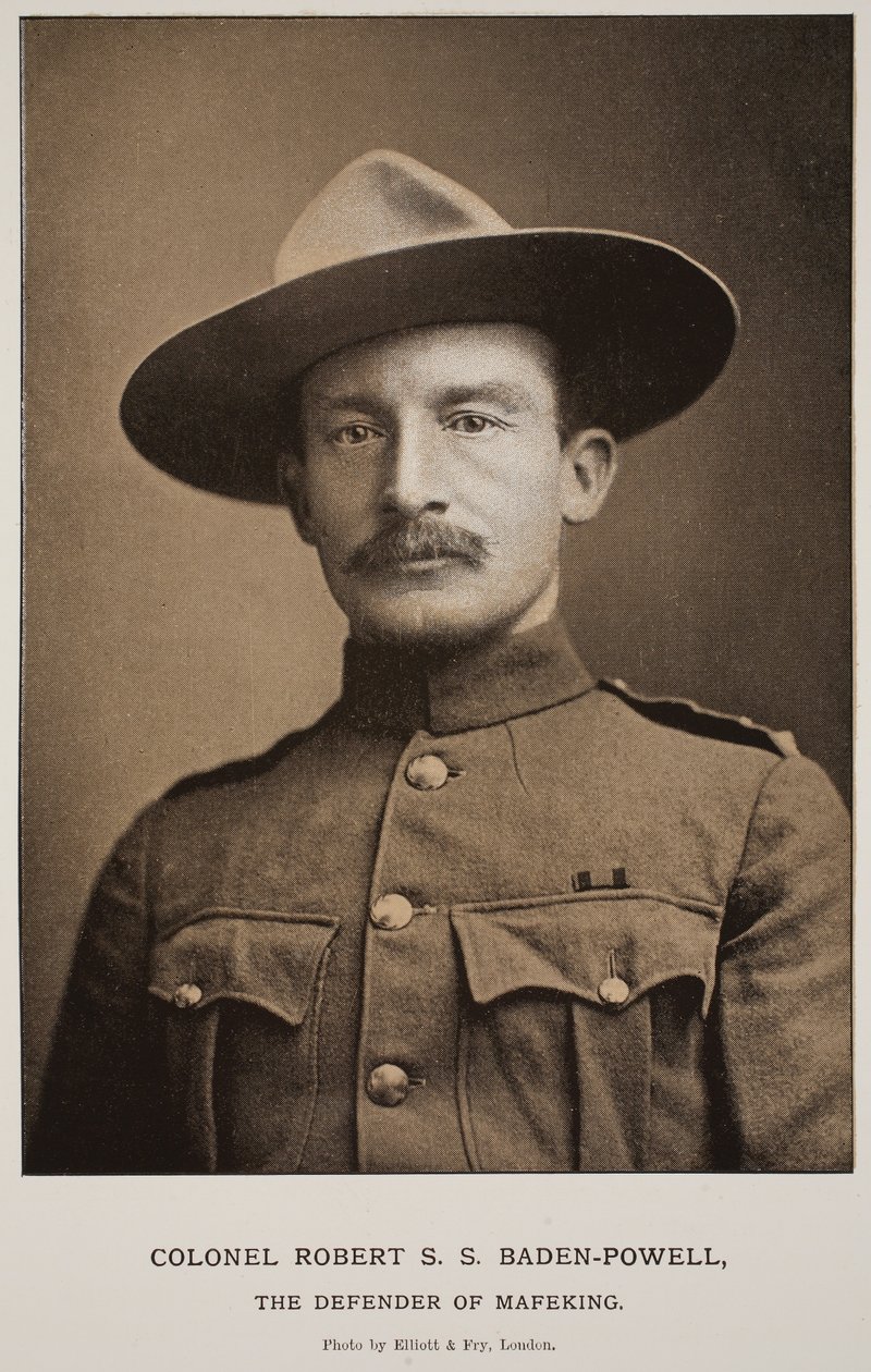 Coronel Robert SS Baden-Powell, o defensor de Mafeking (foto sépia) de Elliott und Fry Studio