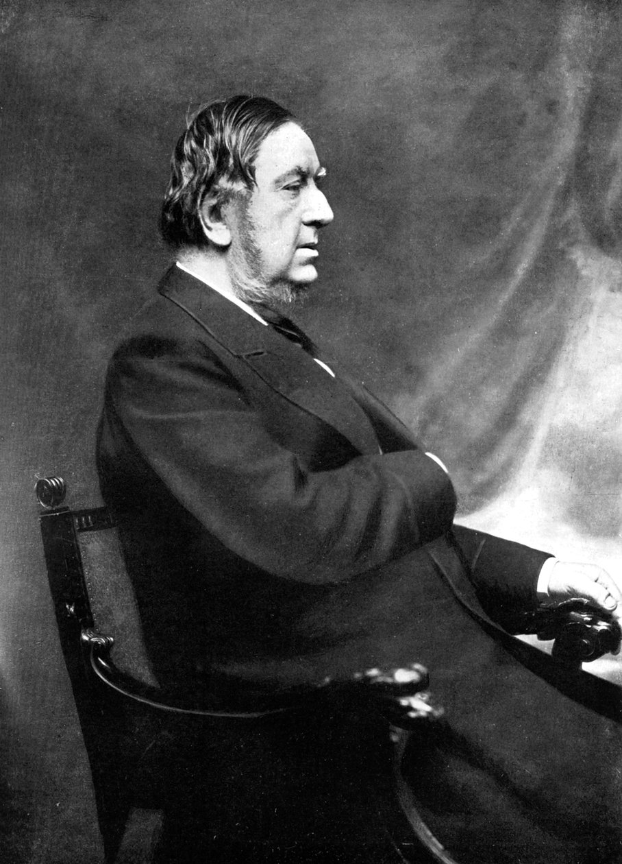 Sir William Vernon Harcourt, estadista liberal britânico, século XIX. de Elliott and Fry