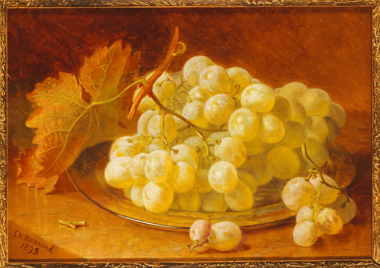 Uvas em uma placa de prata, 1893 de Eloise Harriet Stannard