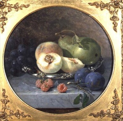 Natureza Morta de Frutas em uma Marble Ledge (par de 63908) de Eloise Harriet Stannard