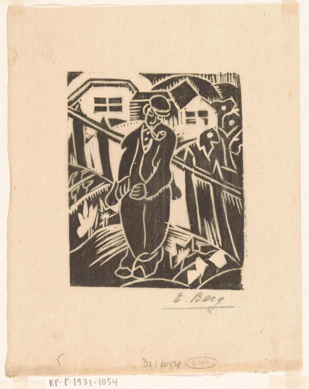 Homem na horta de Else Berg (signed by artist)