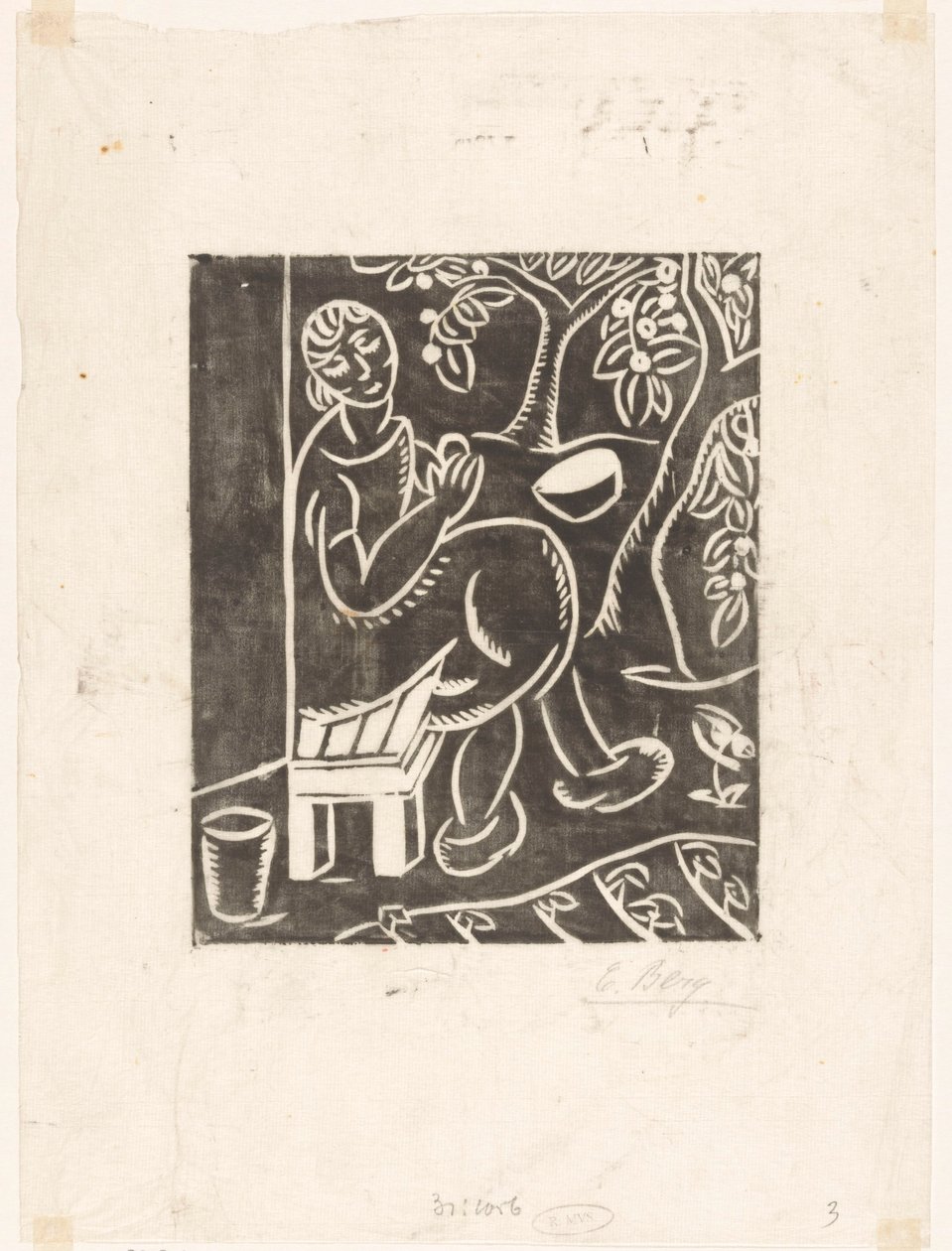 Mulher no sofá de Else Berg (signed by artist)