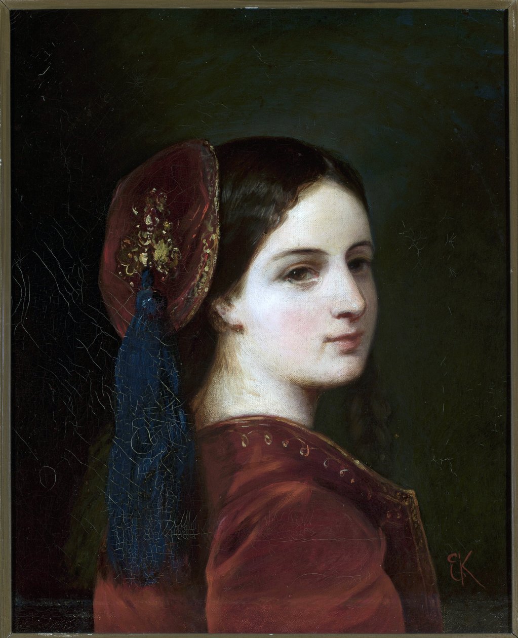 Retrato da Condessa Katarzyna Potocka (1825-1907), nascida Branicka - Elzbieta Krasinska (1820-1876). Óleo sobre tela de Elzbieta Krasinska