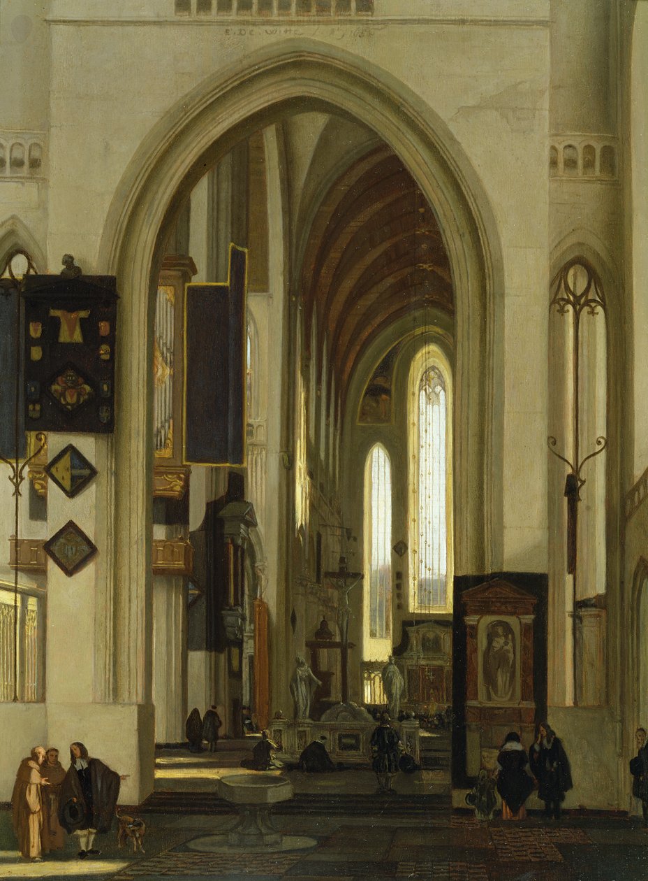 Interior de uma igreja com figuras, 1685 de Emanuel de Witte