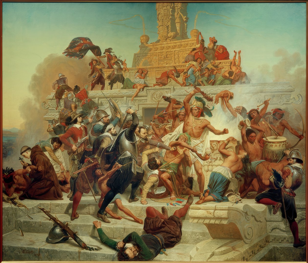 Conquista do grande Teocalli por Cortéz - Gem. V. E.Leutze de Emanuel Gottlieb Leutze
