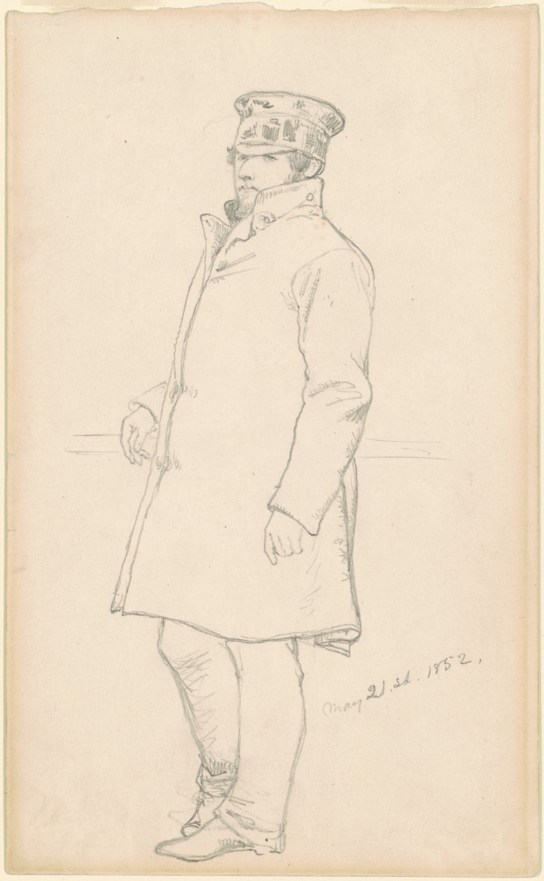 Homem de boné e casaco de Emanuel Gottlieb Leutze