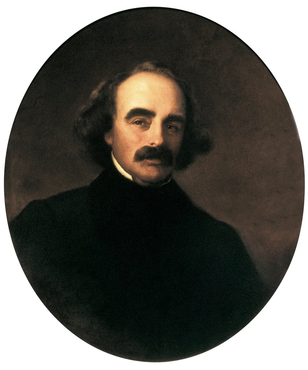 Retrato do escritor americano Nathaniel Hawthorne (1804-1864) Pintura de Emanuel Gottlieb Leutze (1816-1868) de Emanuel Gottlieb Leutze