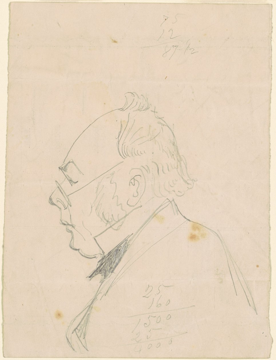 Perfil de um homem de Emanuel Gottlieb Leutze