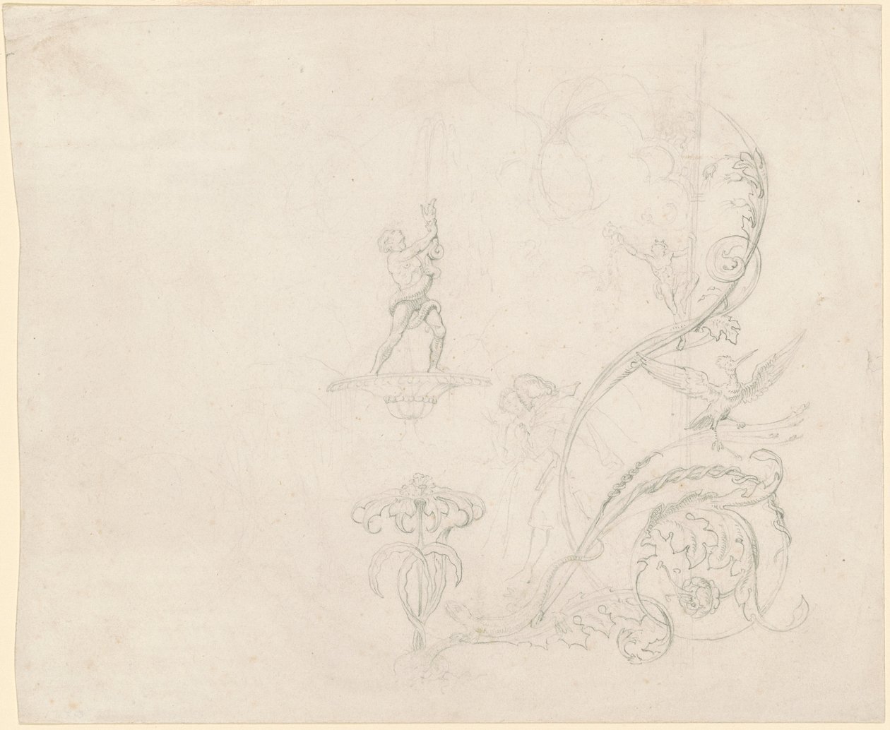 Estudos de Decorações de Fontes de Emanuel Gottlieb Leutze