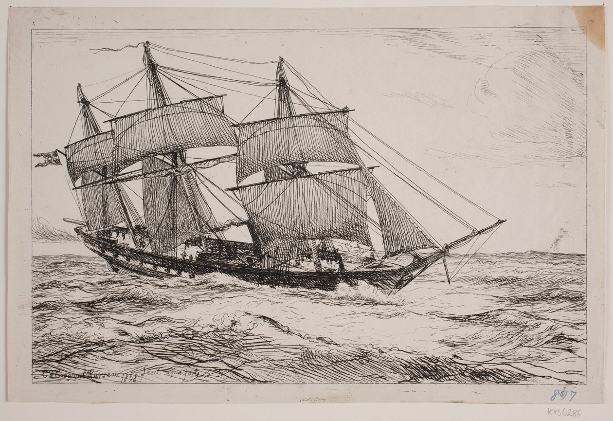 Uma escuna naval de Emanuel Larsen