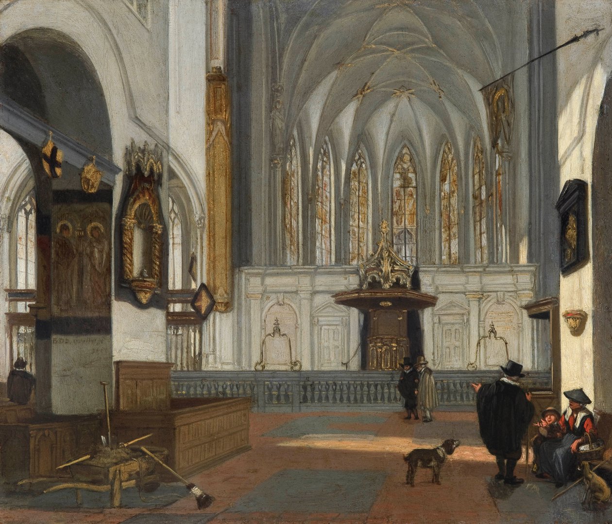 Holandês: Vista do coro do Janskerk em Utrecht, visto da nave Vista do coro do Janskerk em Utrecht de Emanuel de Witte