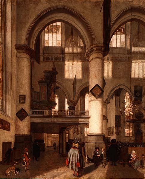 Interior do Oude Kerk, Amsterdão de Emanuel de Witte