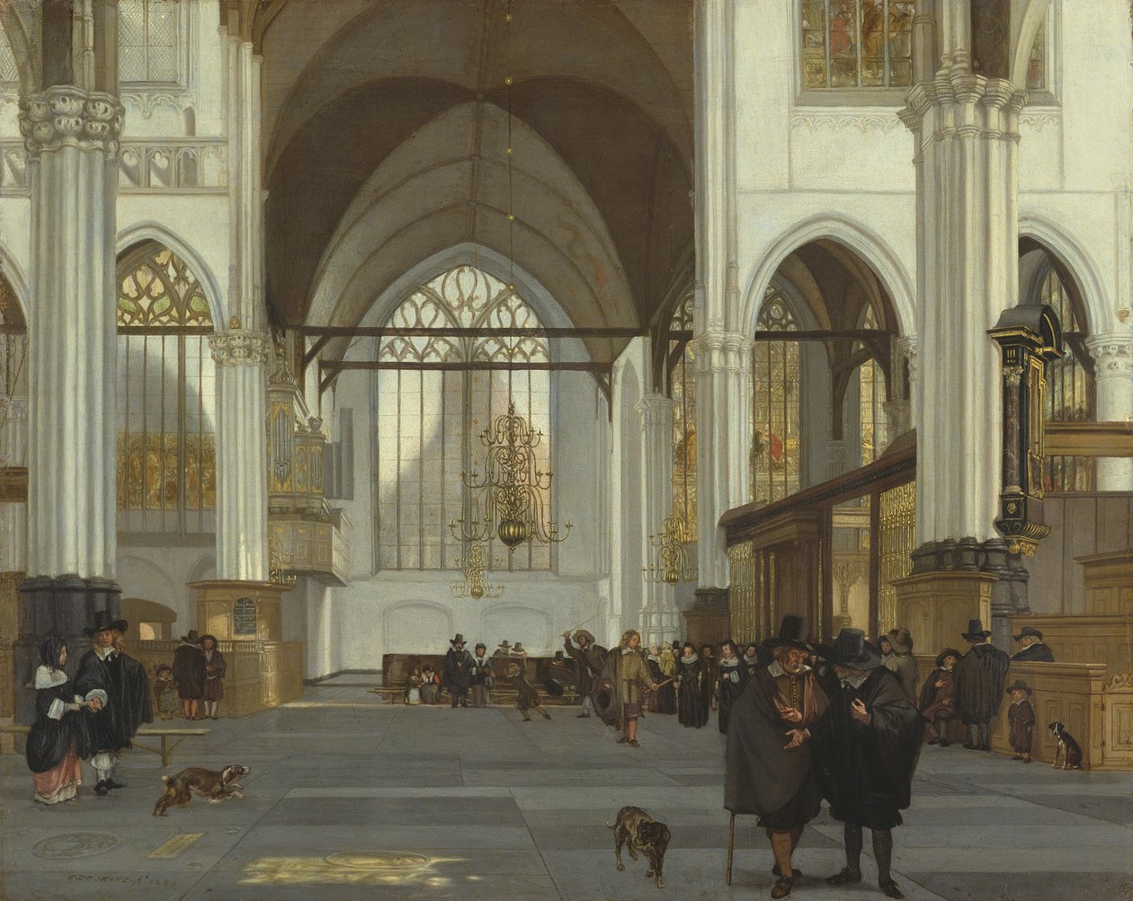 Interior da Oude Kerk, Amsterdã, 1659 de Emanuel de Witte
