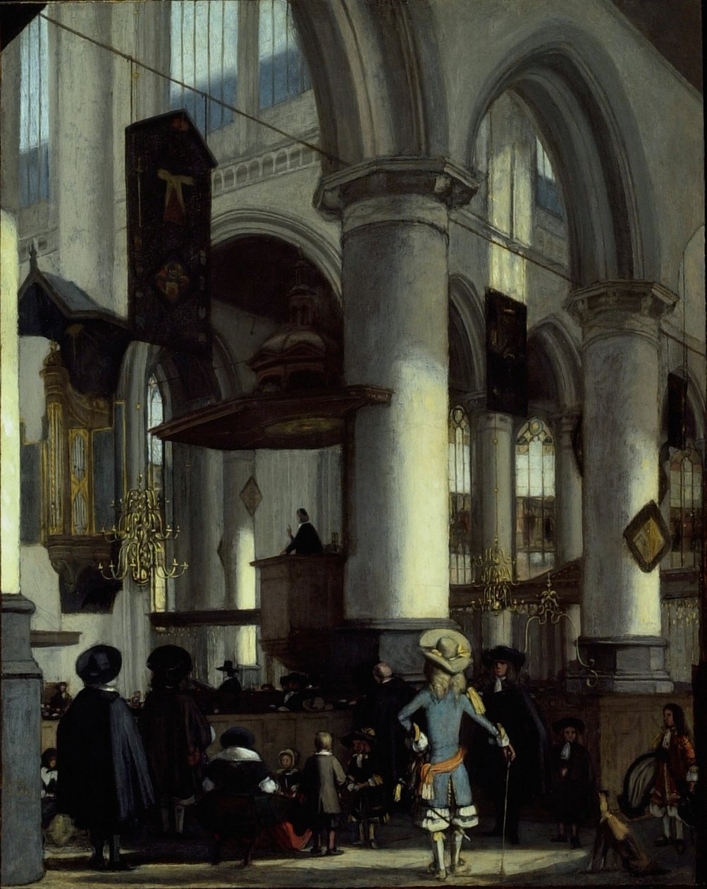 Interior do Oude Kerk, Delft de Emanuel de Witte
