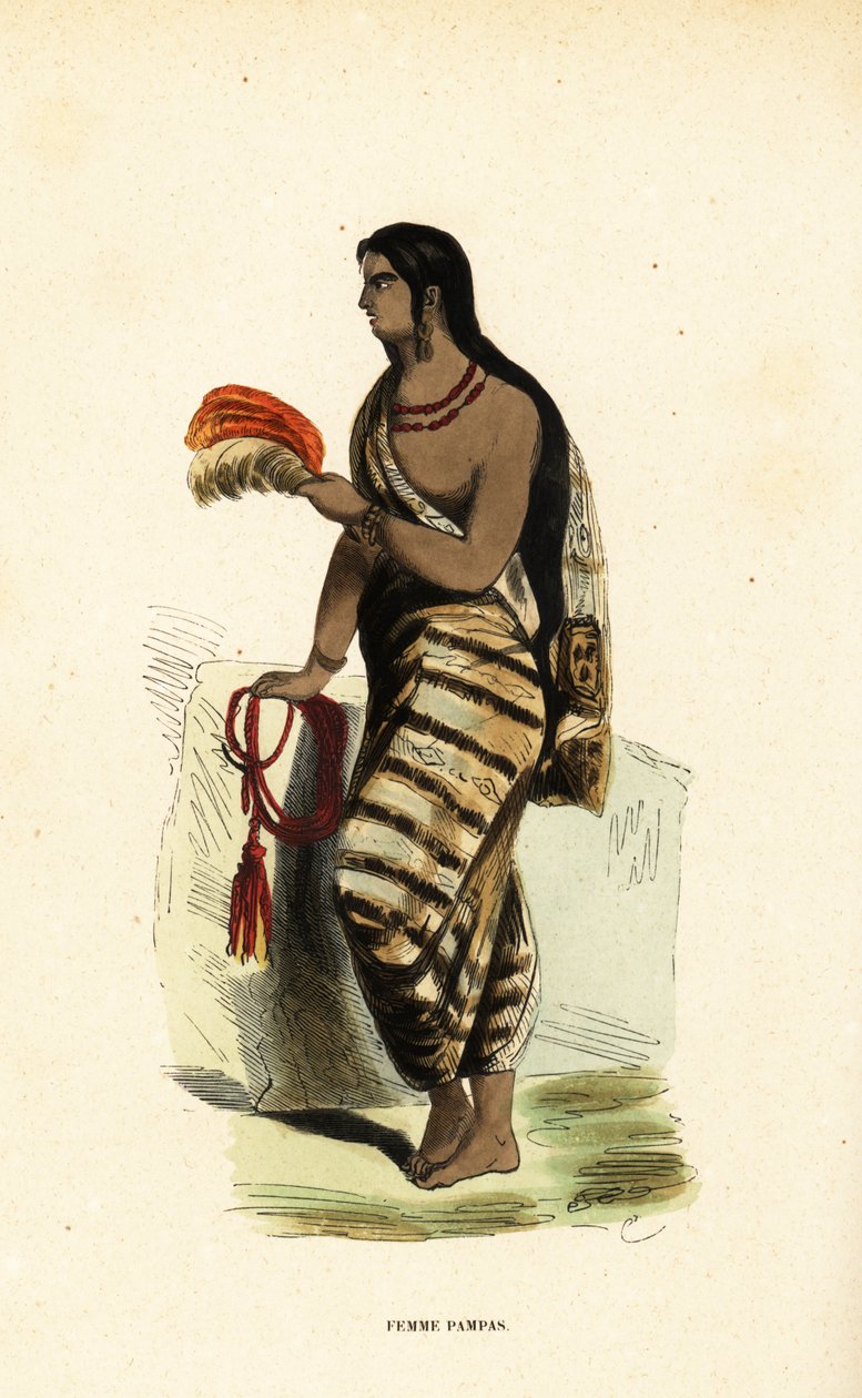 Mulher da planície do Pampas, Argentina de Emeric Essex (after) Vidal