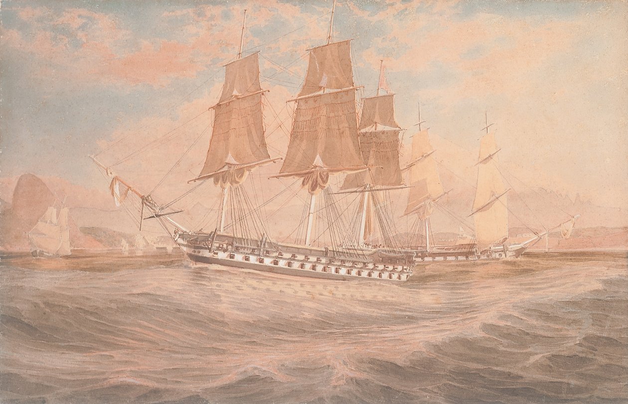 HMS Ganges e Thetis, fora do Rio de Janeiro de Emeric Essex Vidal