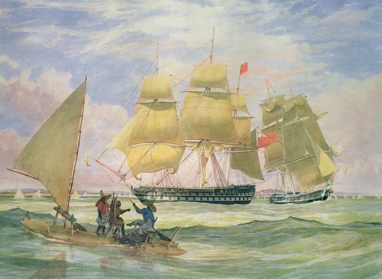 HM Navega &39;Ganges&39; e &39;Safira&39; ao largo de Pernambuco, 1829 de Emeric Essex Vidal