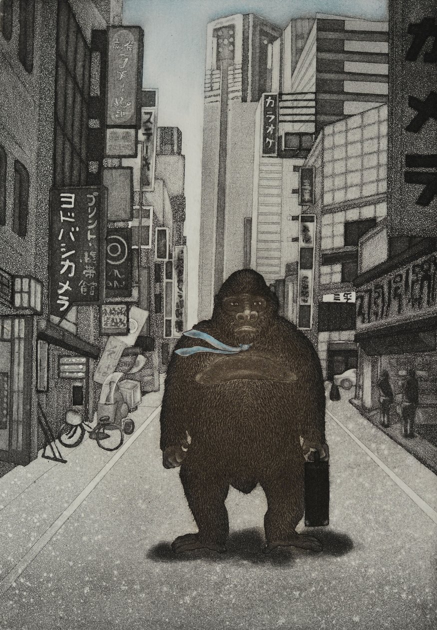 Kong domesticado, 2007 (água-forte) de Emiko Aida
