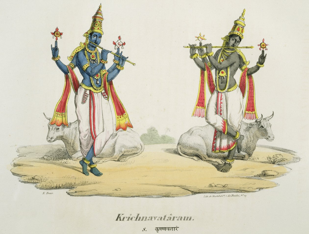 Krishna Venugopala, gravado por de Marlet e du Bouloi de Emil Beau