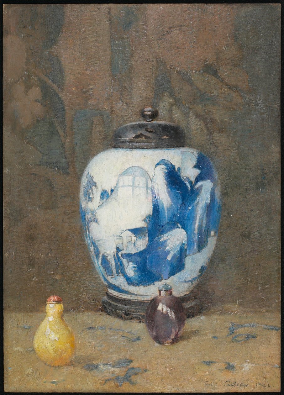 Ainda vida, vaso chinês, 1922 de Emil Carlsen