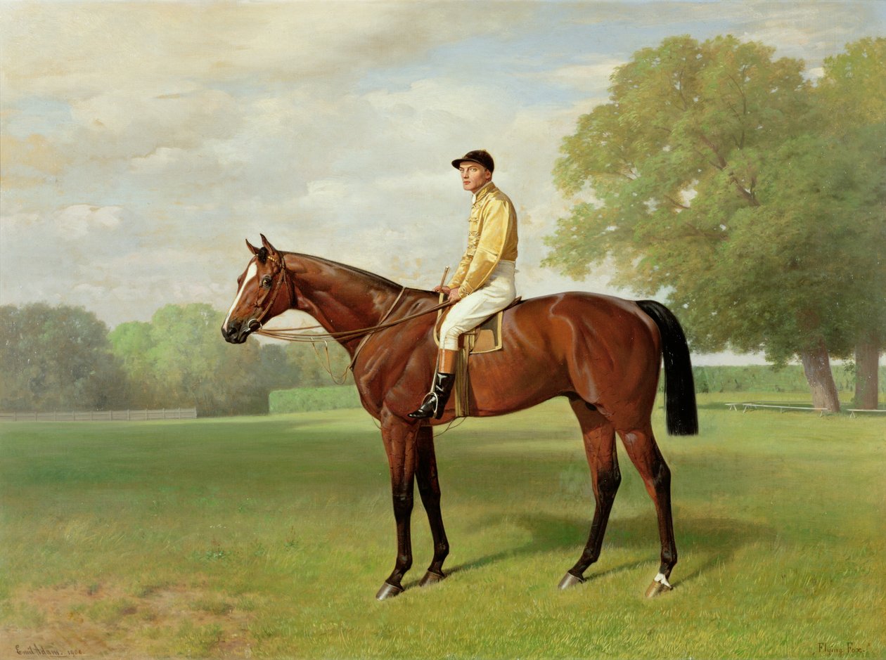 Flying Fox, vencedor do Derby de 1899, 1899 (ver 188213 para detalhes) de Emil Adam