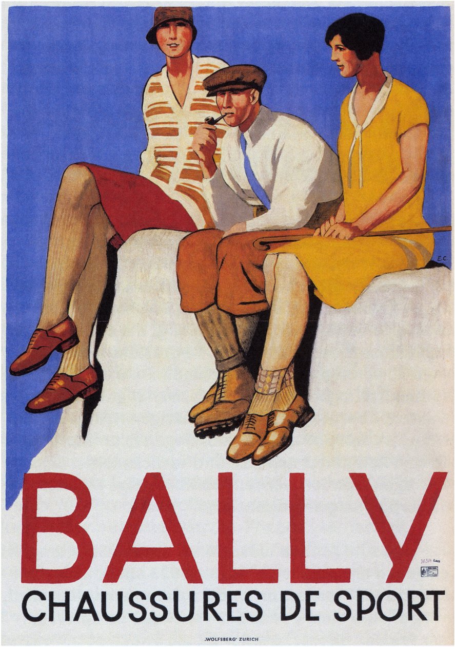 Sapatas dos esportes de Bally, 1928 de Emil Cardinaux
