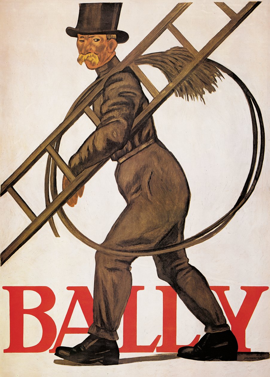 Poster publicidade &39;Bally&39; couro, 1926 de Emil Cardinaux