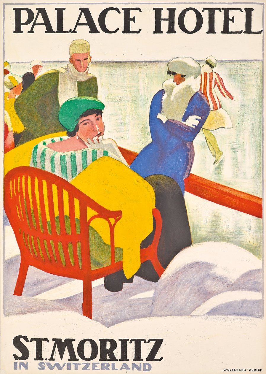 Cartaz anunciando o Palace Hotel em St. Moritz de Emil Cardinaux