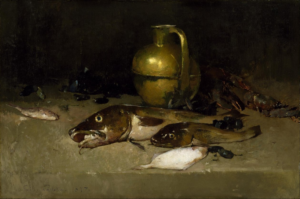 Natureza-morta com peixe de Emil Carlsen