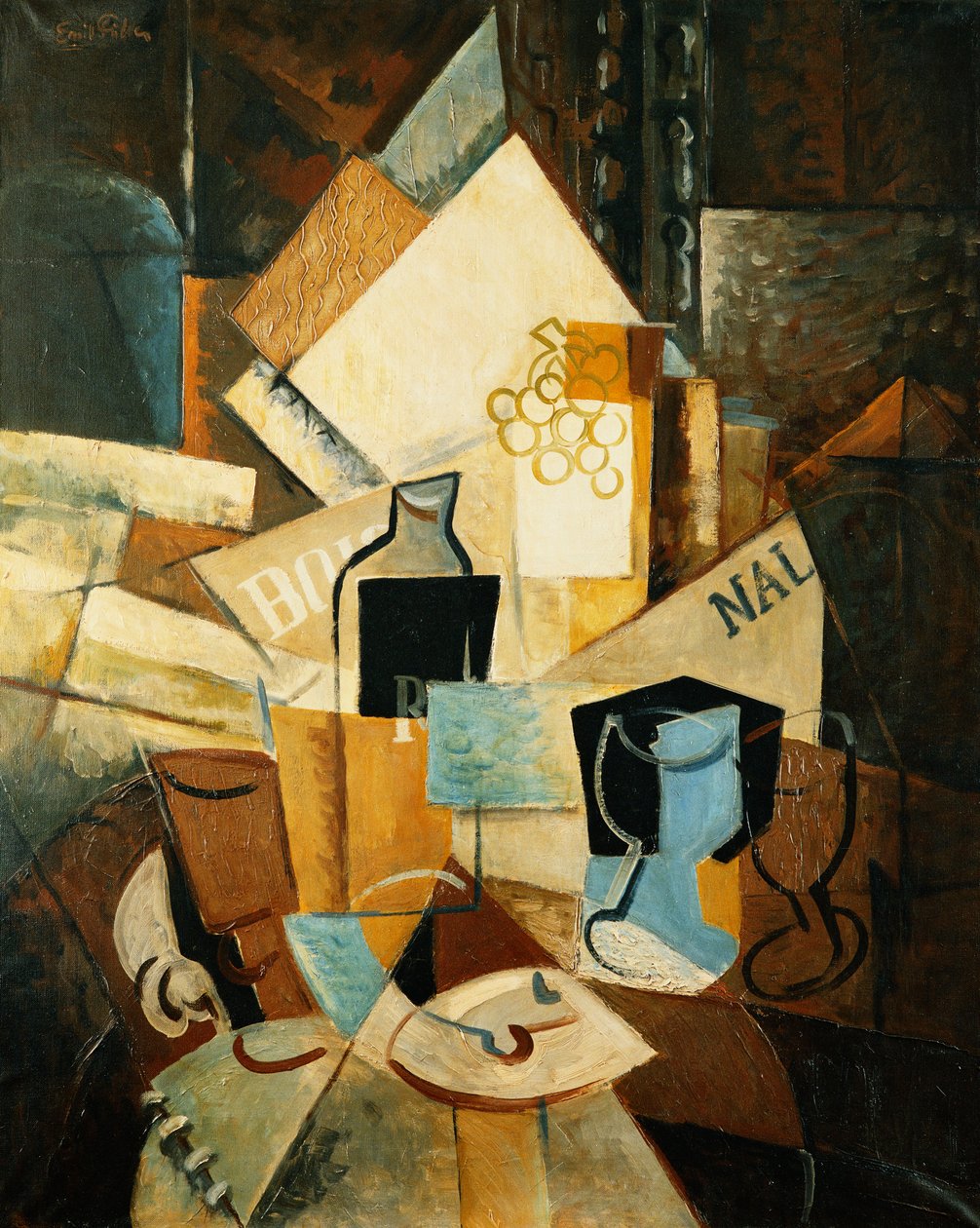 Natureza morta cubista, c.1920 (óleo sobre tela) de Emil Filla