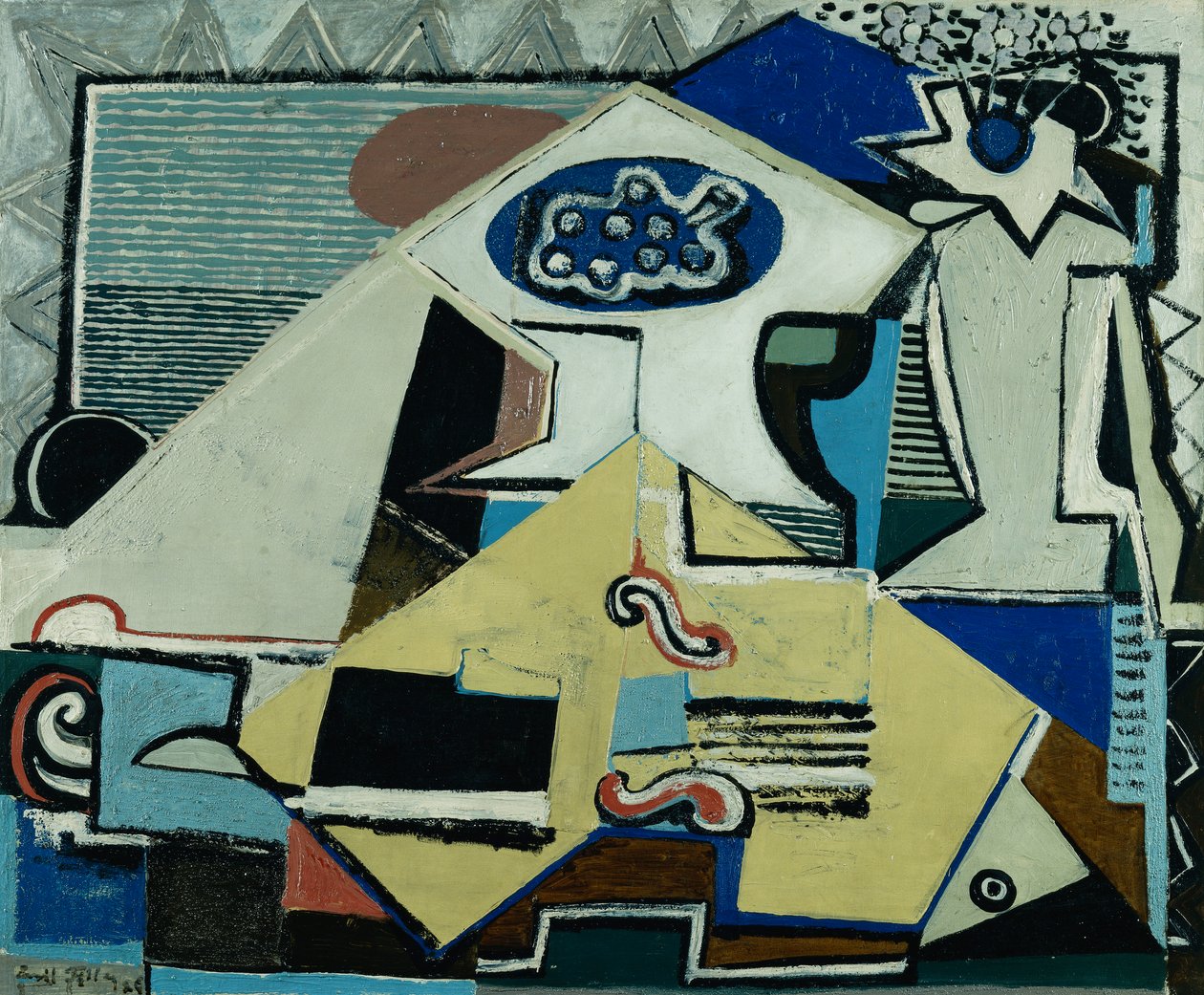 Natureza morta ao violoncelo; Nature Morte au Violoncelle de Emil Filla