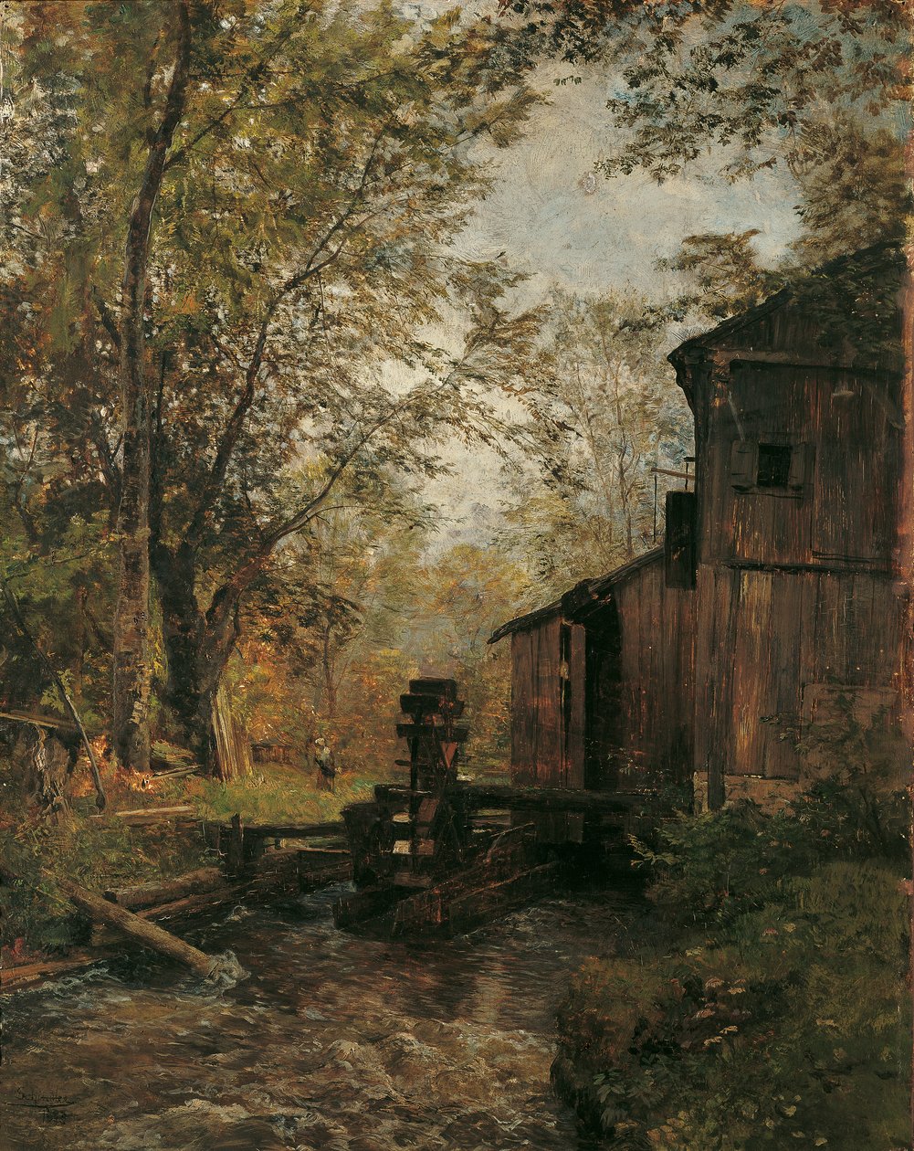 O moinho Gosau perto de Ischl de Emil Jakob Schindler