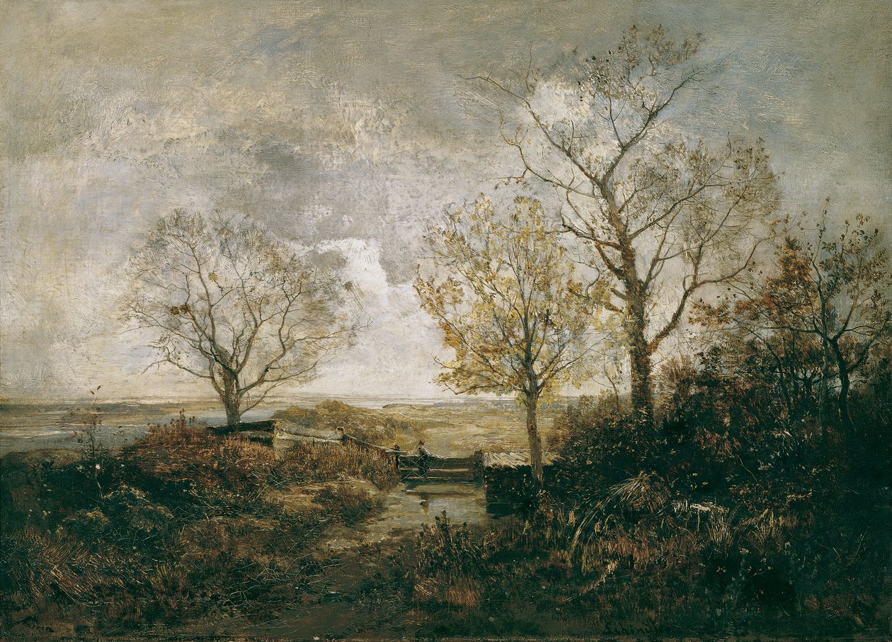 Paisagem de outono à beira do rio de Emil Jakob Schindler