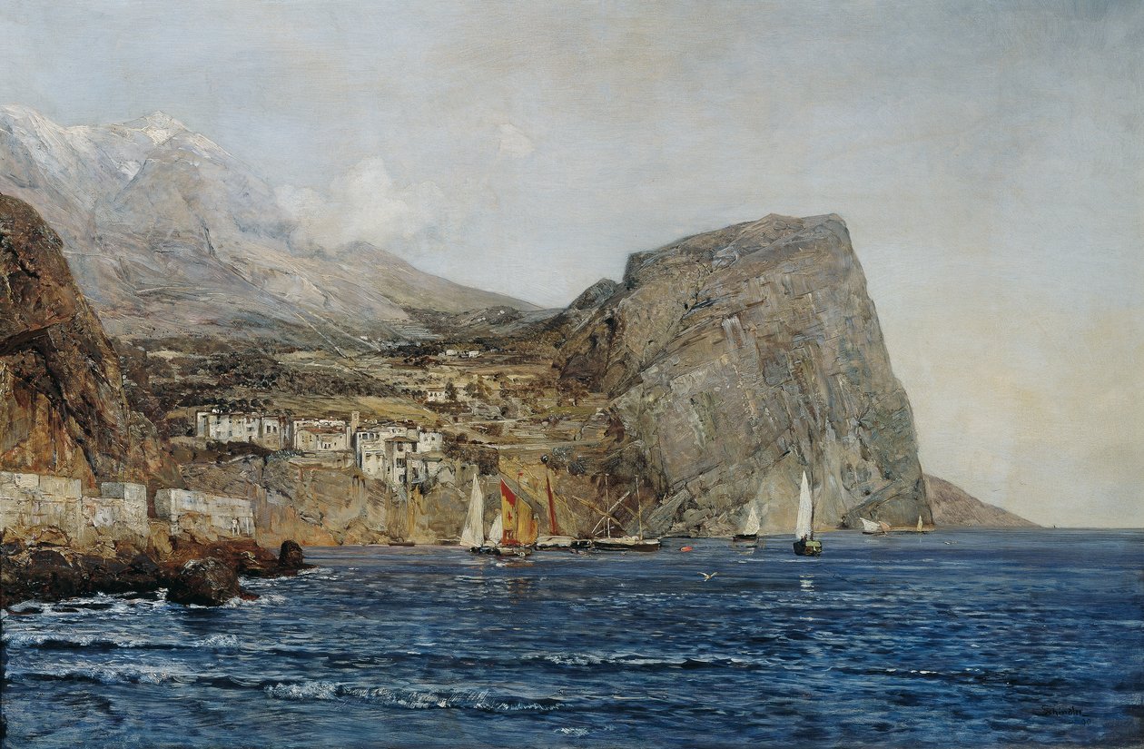 Paisagem costeira na Dalmácia de Emil Jakob Schindler