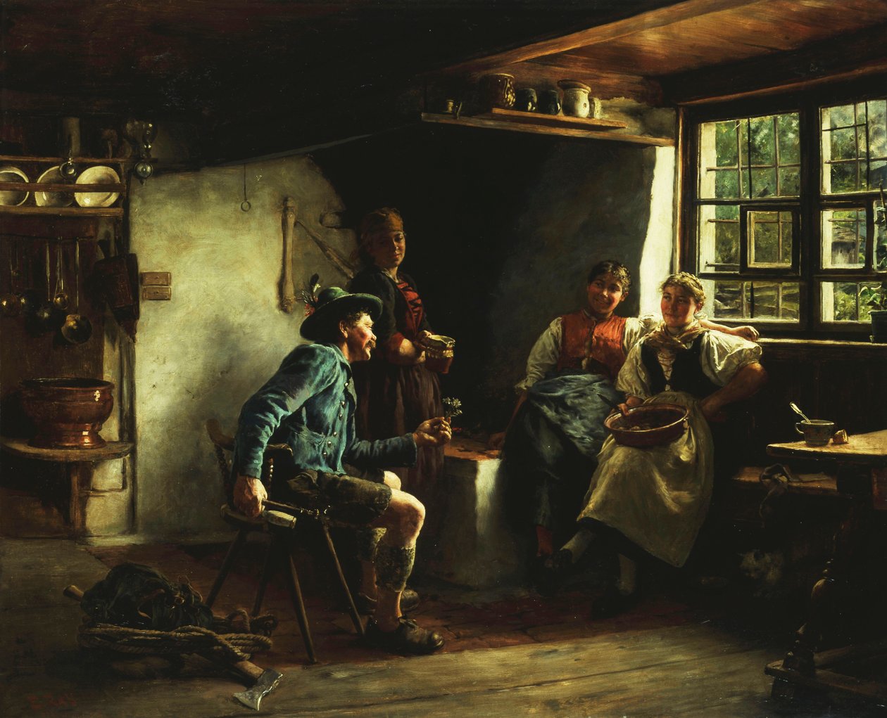 O namoro, 1880 de Emil Karl Rau