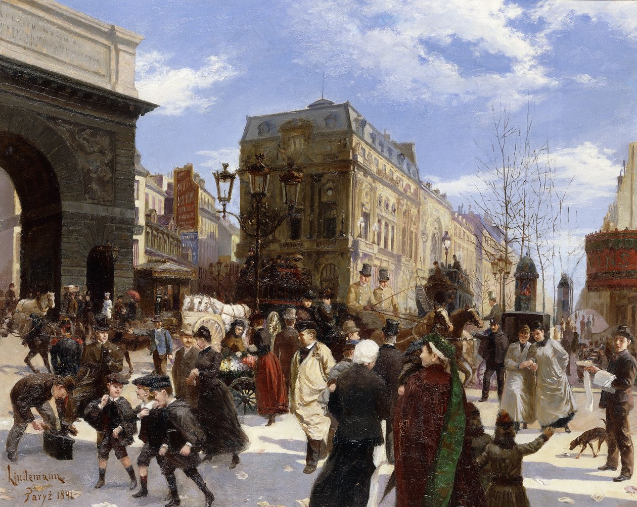 Les Grands Boulevards, La Porte St. Martin, Paris de Emil Lindemann