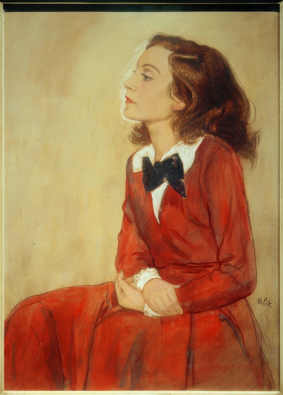 Elisabeth Bergner, Retrato - Desenho v. E.Orlik de Emil Orlik